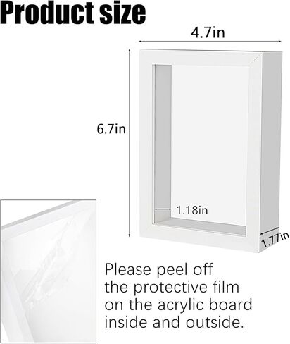 6 Pack 4x6 Shadow Box Frame Display Box, Small Wooden Frame Memory Display Box, 1.2-inch Deep Photo Display Box, Used for Dried Flowers, DIY Handicrafts, Souvenirs, Medals (White) in Kuwait