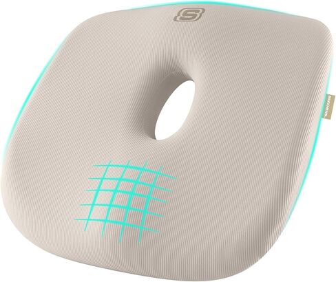 Skechers Seat Cushion Memory Foam,Donut Pillow Office Chair Cushion for Tailbone Pain Relief,Butt Pillow for Office Chair,Car seat Cushion,Long Sitting Office Workers,and Car Drivers,Black in Saudi Arabia