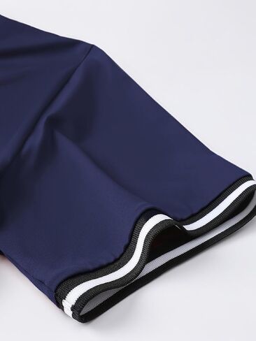Men Blue Polo Shirt Short Sleeve Slim Fit Contrast Trim Casual Business Top in Saudi Arabia