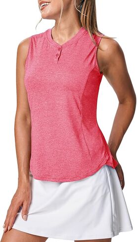 TBMPOY Women's Sleeveless Golf Shirts Ladies Lightweight Quick Dry UPF 50+ Polo Shirts for Tennis Tank Tops in Saudi Arabia