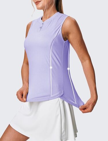 TBMPOY Women's Sleeveless Golf Shirts Ladies Lightweight Quick Dry UPF 50+ Polo Shirts for Tennis Tank Tops in Saudi Arabia