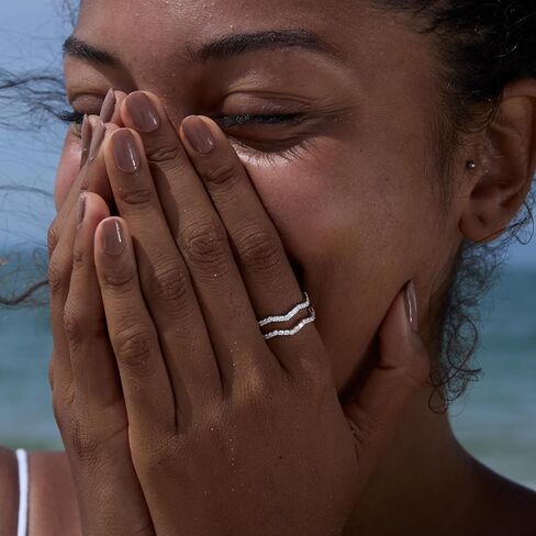 STORYJEWELLERY 925 Sterling Silver Rings, Thumb Rings for Women, Silver Wedding Band for Women, Wave Ring, Stackable Ring, Gifts for Her in Saudi Arabia