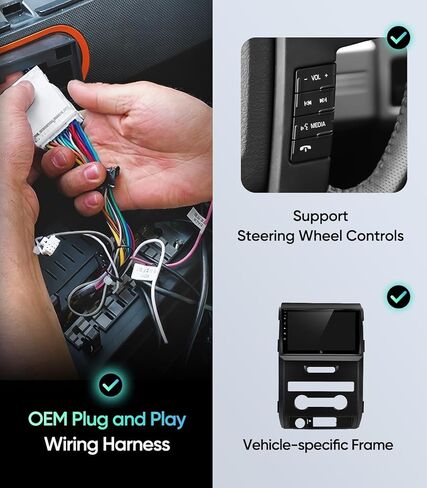 Qualcomm 8core 9inch car Radio Stereo Upgrade for Ford F150 2009 2010 2011 2012 with android12/Touchscreen/wireless carplay/Android auto/5Gwifi/GPS Navigation/Bluetooth/FM/RDS Radio/HD Backup Camera in Kuwait