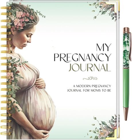 Pregnancy Journal Gift for Expecting Moms 2026 – Elegant Memory Book & Weekly Planner with Floral Pen | Maternity Keepsake Diary for First-Time Moms in Saudi Arabia