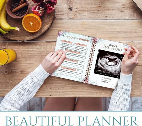 Pregnancy Journal Gift for Expecting Moms 2026 – Elegant Memory Book & Weekly Planner with Floral Pen | Maternity Keepsake Diary for First-Time Moms in Saudi Arabia