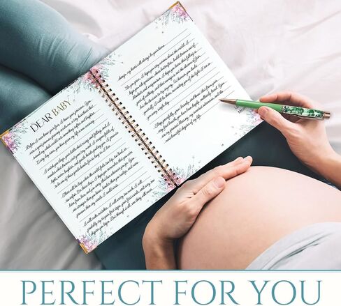 Pregnancy Journal Gift for Expecting Moms 2026 – Elegant Memory Book & Weekly Planner with Floral Pen | Maternity Keepsake Diary for First-Time Moms in Saudi Arabia