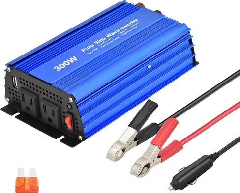 عاكس موجة جيبية نقية DC12V إلى AC110V 60 هرتز مع مخرج مقابس مزدوجة 1000 واط، خرج طاقة زيادة 2000 واط مع USB DC5V 2.1 أمبير، النوع C 18 واط الحد الأقصى للإخراج وشاشة LCD (1000 واط) in Kuwait