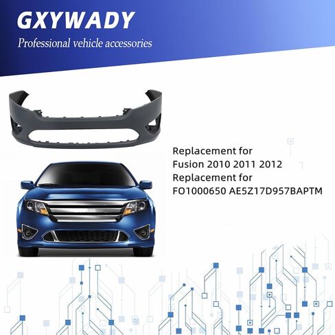 Front Primed Bumper Cover Fascia Replacement for Fusion 2010 2011 2012 FO1000650 AE5Z17D957BAPTM in Saudi Arabia
