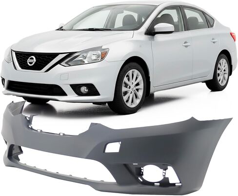 FitParts Compatible with Front Bumper Cover Fascia 2016-2019 Nissan Sentra SL SR S SV Sense. New Primed Without Sensor Holes, With Fog Light Holes. NI1000313 620223YU1J in Saudi Arabia