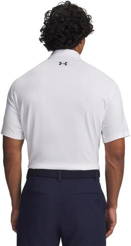 قميص بولو للجولف Matchplay للرجال من Under Armour، (100) أبيض / / رمادي داكن، كبير طويل القامة in Saudi Arabia