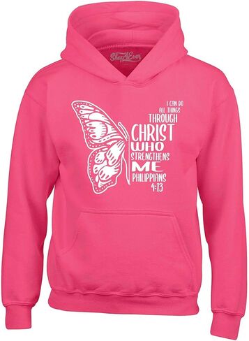 Shop4ever Philippians 4:13 Butterfly Verse أستطيع أن أفعل كل شيء من خلال المسيح هوديي in Saudi Arabia