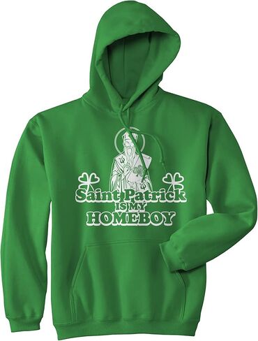 سويت شيرت بغطاء للرأس مطبوع عليه صورة Saint Patrick is My Homeboy مضحك لعيد القديس باتريك in Saudi Arabia