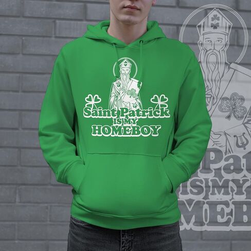 سويت شيرت بغطاء للرأس مطبوع عليه صورة Saint Patrick is My Homeboy مضحك لعيد القديس باتريك in Kuwait