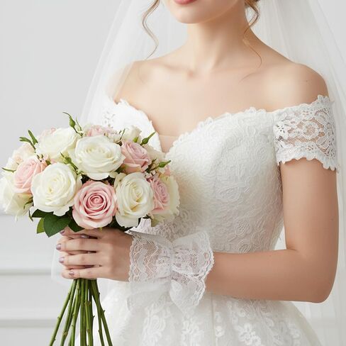 زوج واحد من الأصفاد المكشكشة، قفازات من الدانتيل الأبيض، أصفاد معصم مهرجة، سوار مرن من الدانتيل لحفلات الهالوين وحفلات الزفاف والشاي والنادي الليلي، كم يد مرن، كم يد أبيض للذكرى السنوية in Kuwait