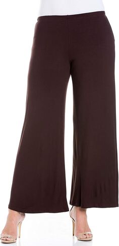 24seven ملابس مريحة للنساء - خصر مطاطي مريح بلون سادة واسع الساق - مقاس صغير - 3X in Kuwait