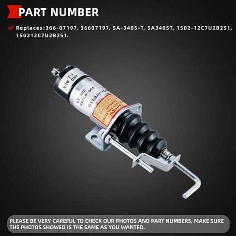 12 فولت إغلاق الوقود الملف اللولبي مناسب لمحرك الديزل Deutz F3L F3M F4L F4M1011 2011 Lister Petter LPW LPWS LPWT إيقاف الملف اللولبي استبدال 366-07197 SA-3405-T 1502-12C7U2B2S1 in Kuwait