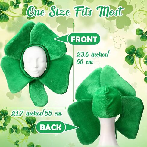 Zeyune 2 Pcs St Patrick's Day Party Costume Green Shamrock Top Hat & Shot Glasses Suspender with Clip Irish Accessories in Saudi Arabia
