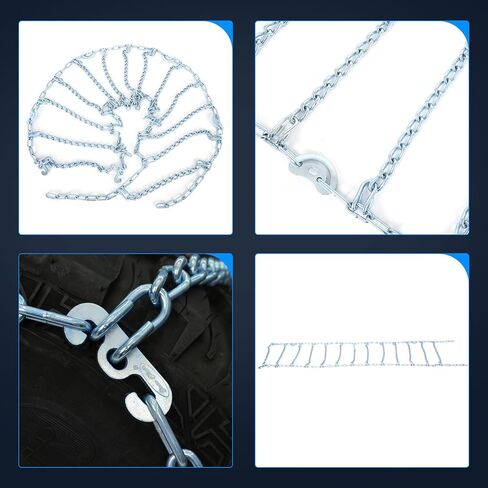 ECCPP X 2 سلاسل إطارات الثلج، لعرض الإطار 225-245 255 265 275 285 295 (15 بوصة 16 بوصة 17 بوصة 18 بوصة 19 بوصة 20 بوصة) سيارات بيك اب سيارات الدفع الرباعي سلسلة جر إطارات الطوارئ العالمية قابلة للتعديل محمولة مضادة للانزلاق سميكة QG2228CAM in Kuwait