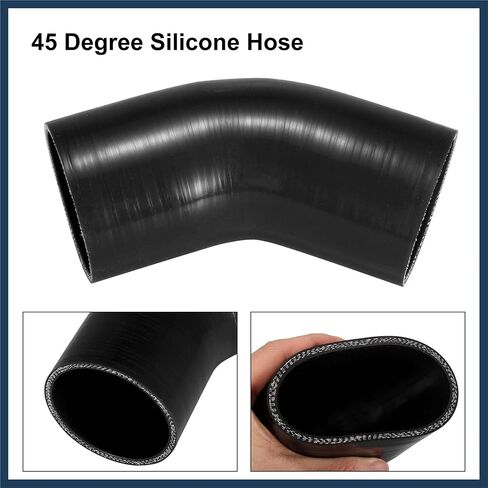 76mm 3" ID 45 Degree Elbow Silicone Reducer Hose Silicone Hose Coupler Intercooler Tube Black for Car Intercooler Intake Piping Stylish Design in Saudi Arabia