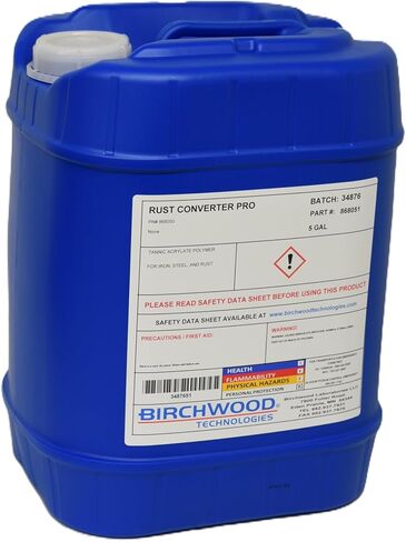 تقنيات Birchwood Rust Converter PRO - مركز سميك لتغطية أفضل - 4 في 1: يحول الصدأ، والسواد، والأختام والأعداد الأولية - درجة احترافية، قائم على الماء (1 جالون) in Saudi Arabia