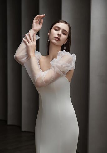 Bridal Gloves Long with Pearl,Tulle Wedding Gloves,Sheer Women Sleevs,for Wedding Bridal Dance Opera Tea Party in Saudi Arabia