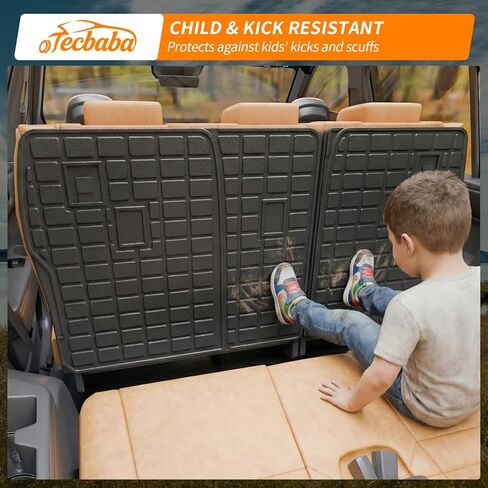 بطانة البضائع متوافقة مع 2024-2026 Hyundai Santa Fe 6&7 Seater Kick Mats Trunk Mat TPE غطاء المقعد الخلفي حامي 2025 Santa Fe Accessories (سجادات ركلة الصف الثاني + حصيرة صندوق السيارة مع حصيرة مسند الظهر) in Kuwait