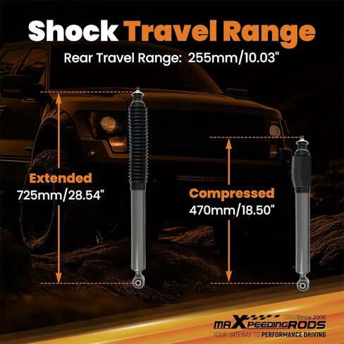 صدمات خلفية maXpeedingrods 2.5-5.5 بوصة لسيارة Toyota Tacoma 2005-2023 2WD 4WD, G1 Series صدمات ممتدة مطورة in Saudi Arabia
