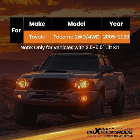 صدمات خلفية maXpeedingrods 2.5-5.5 بوصة لسيارة Toyota Tacoma 2005-2023 2WD 4WD, G1 Series صدمات ممتدة مطورة in Saudi Arabia