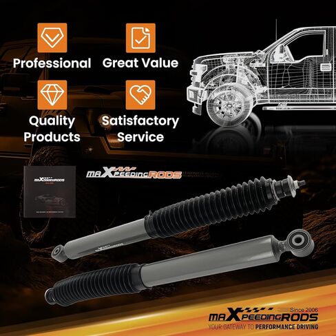 صدمات خلفية maXpeedingrods 2.5-5.5 بوصة لسيارة Toyota Tacoma 2005-2023 2WD 4WD, G1 Series صدمات ممتدة مطورة in Saudi Arabia