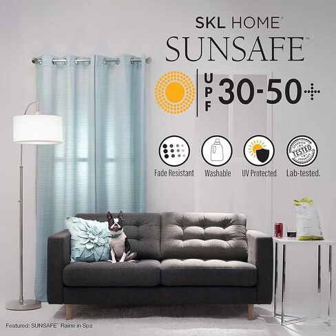 SKL Home SUNSAFE زوج ستائر مرشحة لضوء المطر، 40 بوصة × 95 بوصة، حزمة واحدة، إكرو in Saudi Arabia