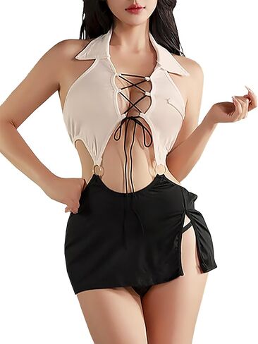 Women's Sleeveless Cosplay Costume Office Dress Uniform Lingerie Set in Saudi Arabia
