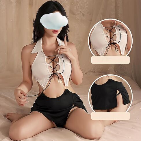 Women's Sleeveless Cosplay Costume Office Dress Uniform Lingerie Set in Saudi Arabia