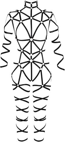 Women's Body Harness Bra Full Waist Garter Punk Gothic Carnival Elastic Adjustable Dance Bra Costume Accessories in Saudi Arabia