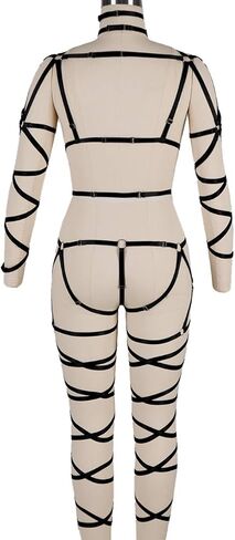 Women's Body Harness Bra Full Waist Garter Punk Gothic Carnival Elastic Adjustable Dance Bra Costume Accessories in Saudi Arabia
