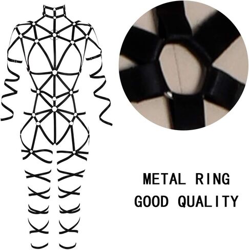Women's Body Harness Bra Full Waist Garter Punk Gothic Carnival Elastic Adjustable Dance Bra Costume Accessories in Saudi Arabia