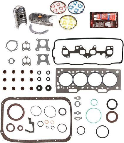 طقم إعادة تدوير محرك Evergreen FSBRR2002EVE متوافق مع 87-94 Toyota Tercel SOHC 3E 3EE مجموعة حشية كاملة، محامل قضيب رئيسية ذات حجم قياسي، حلقات مكبس ذات حجم قياسي in Saudi Arabia