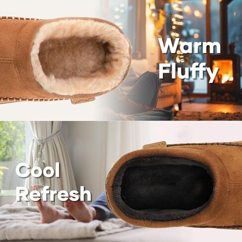 مجموعة Zigzagger للشتاء والربيع مكونة من زوجين مقاس 7-8 و15، شباشب رجالية سهلة الارتداء، أحذية منزلية مريحة ودافئة للاستخدام الداخلي/الخارجي، شباشب واسعة منفوشة، لون القهوة والبارد in Kuwait