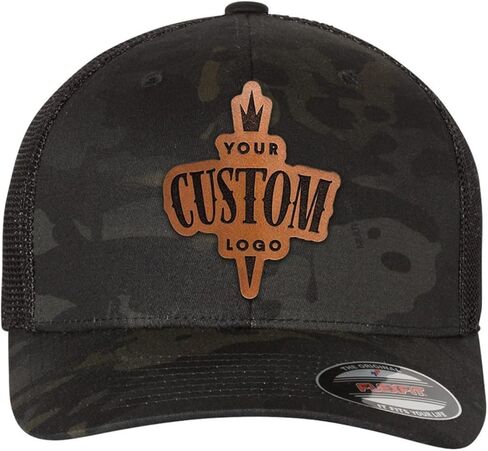 Custom Leather Patch Trucker Hat FF 6511 in Saudi Arabia