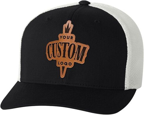 Custom Leather Patch Trucker Hat FF 6511 in Saudi Arabia
