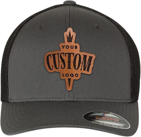 Custom Leather Patch Trucker Hat FF 6511 in Saudi Arabia