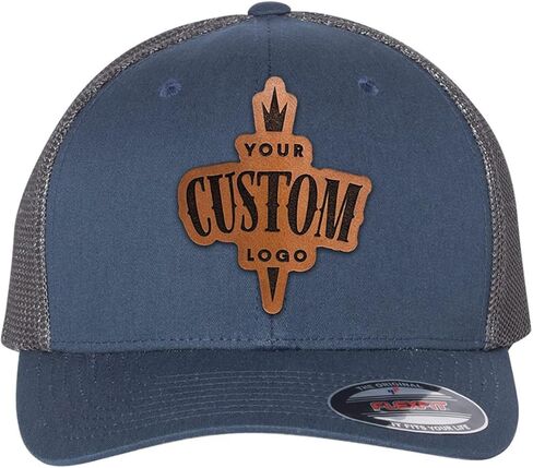 Custom Leather Patch Trucker Hat FF 6511 in Saudi Arabia