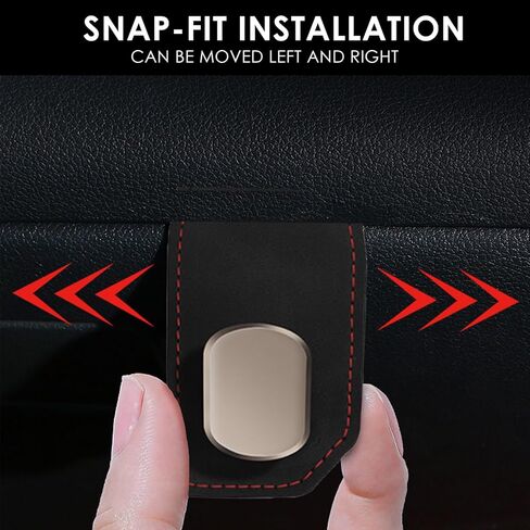 Car Glove Box Purse Hooks (2 Pack) - Vegan Leather Dashboard Hanger for Handbag & Grocery Bags, No-Adhesive Passenger Seat Organizer (Black) in Kuwait