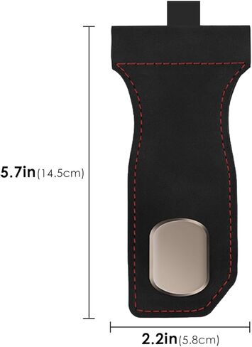 Car Glove Box Purse Hooks (2 Pack) - Vegan Leather Dashboard Hanger for Handbag & Grocery Bags, No-Adhesive Passenger Seat Organizer (Black) in Kuwait