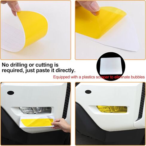 Aunginsy Front Fog Light Tint Film Trim متوافق مع Nissan Frontier 2022-2025، لوحة مصباح الضباب الأمامي للسيارة ملصقات فينيل مسبقة القطع ملصق زخرفي تراكب ملحقات حماية شفافة صفراء in Saudi Arabia