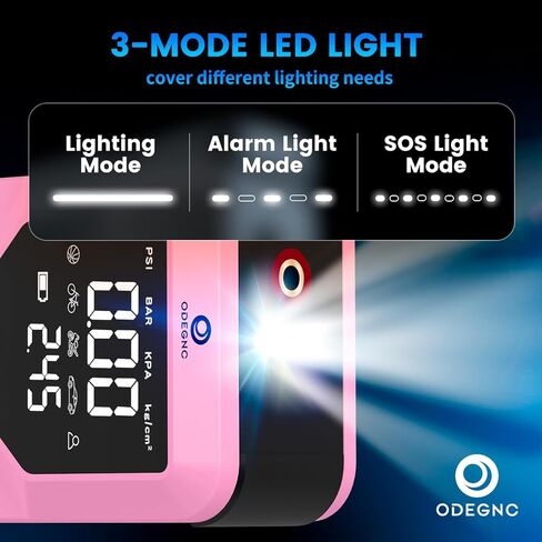 6000A Peak Jump Starter with Air Compressor - Portable Car Battery Booster for All Gas and 9.0L Diesel Engines, 150PSI Tire Inflator, LED Light, Type-C Light Pink in Kuwait