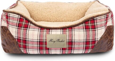 سرير هاري باركر منقوش باللون الأحمر والكريمي متوسط in Kuwait