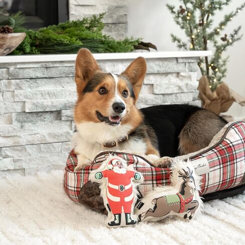 سرير هاري باركر منقوش باللون الأحمر والكريمي متوسط in Kuwait