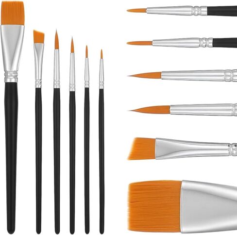 6PCS Face Paint Brush Set, Artist Brushes Aesthetic Pastel Artist Paintbrushes for Body Face Painting Acrylic Watercolor Oil Gouache Halloween Cosplay Party Makeup Kit in Saudi Arabia