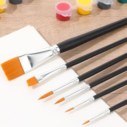 6PCS Face Paint Brush Set, Artist Brushes Aesthetic Pastel Artist Paintbrushes for Body Face Painting Acrylic Watercolor Oil Gouache Halloween Cosplay Party Makeup Kit in Saudi Arabia