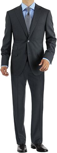 Salvatore Exte Men's 2 Button Two Piece Suit Single Vent Blazer Flat Front Pant in Saudi Arabia